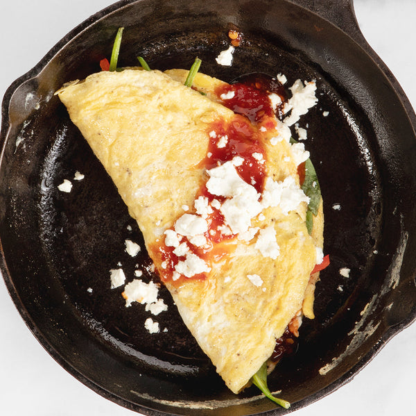 Spicy Fresno Omelette with Goat Cheese
