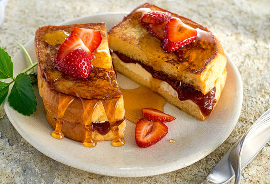 Strawberry Rhubarb Stuffed French Toast