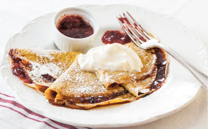 Jam-Filled Crepes for Your Valentine